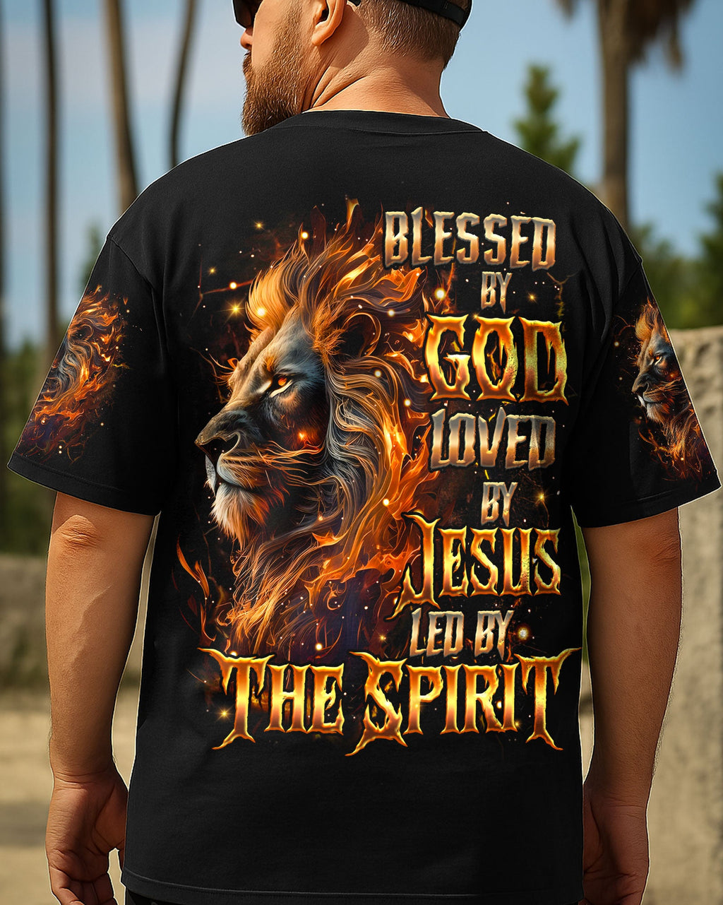 Blessed By God Lion Men's All Over Print Shirt - Trunx022177