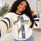 Cream Baseball Stitch Waffle Sweatshirt