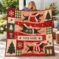 Festive Dachshund Patchwork Personalized Quilt