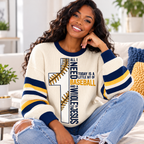 Cream Baseball Stitch Waffle Sweatshirt