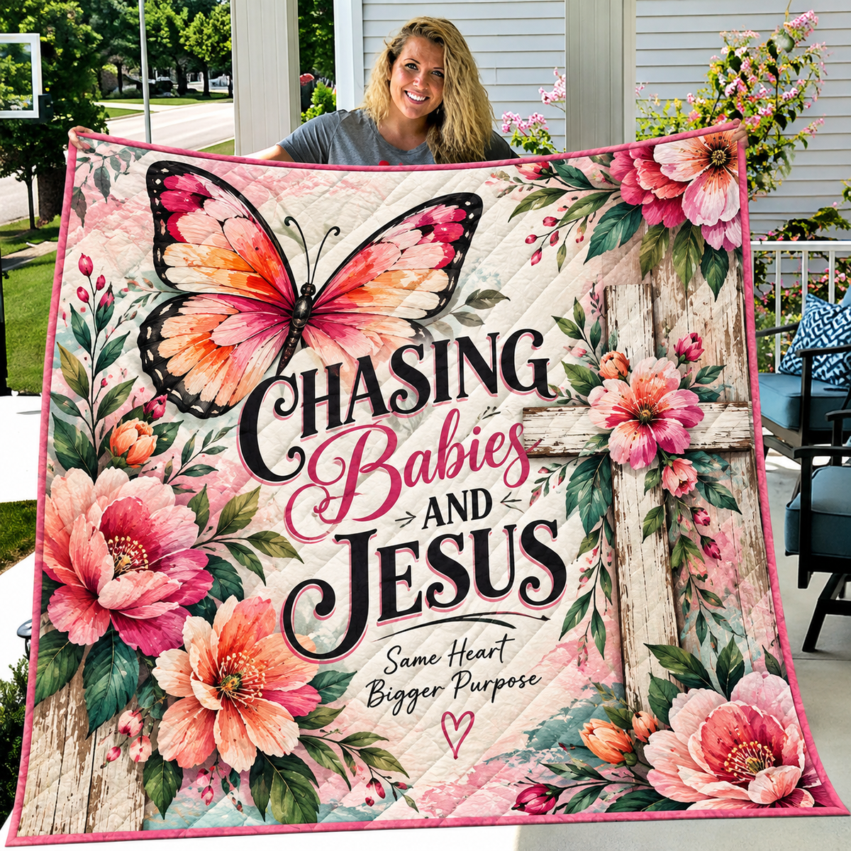 Chasing Babies And Jesus Butterfly Quilt