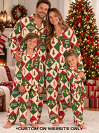 Jesus Christmas Patchwork Personalized Family Ice Silk Pajamas