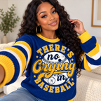 Navy No Crying in Baseball Waffle Sweatshirt