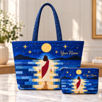Moonlit Ocean Personalized  Quilted Shoulder Bag & Storage Bag