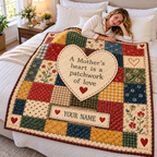 Mother's Heart Patchwork Personalized Quilt