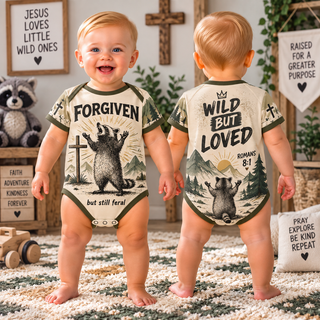 Forgiven But Still Feral Raccoon Baby Bodysuit