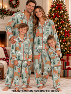 Winter Deer Personalized Family Ice Silk Pajamas