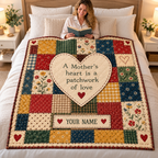 Mother's Heart Patchwork Personalized Quilt