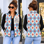 Blue Diamond Red Star Down Puffer Vest