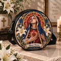 Our Lady of Sorrows Lily Personalized Leather Round Bag