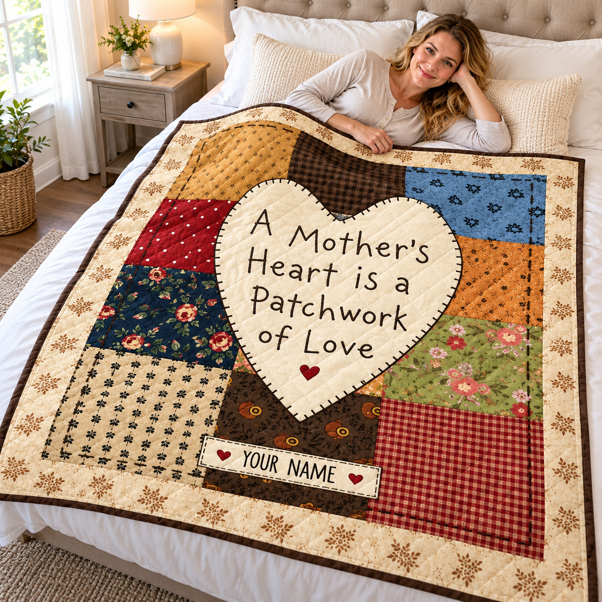 Mother's Love Vintage Patchwork Personalized Quilt