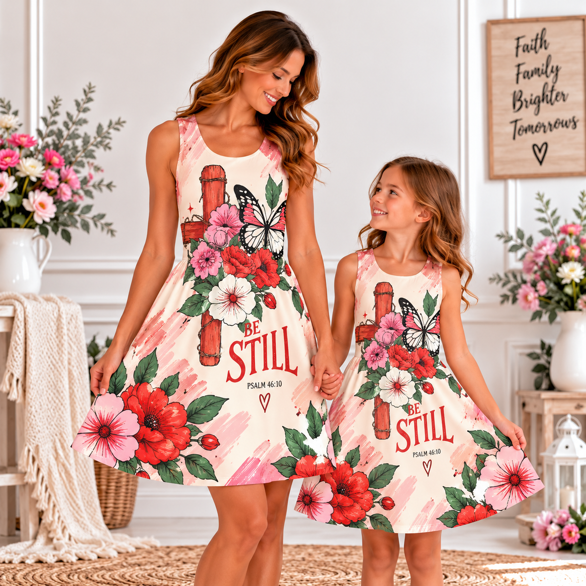 Be Still Butterfly Floral Sleeveless Dress