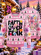 Faith Over Fear Floral Ugly Sweater