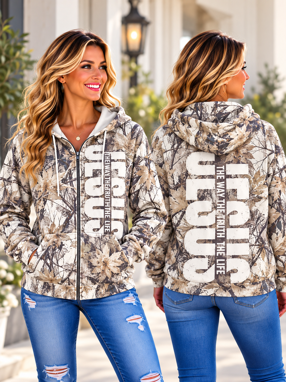 The Truth Branch Print Zip Hoodie