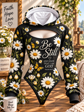 Be Still Daisy Monarch Hooded Jumpsuit
