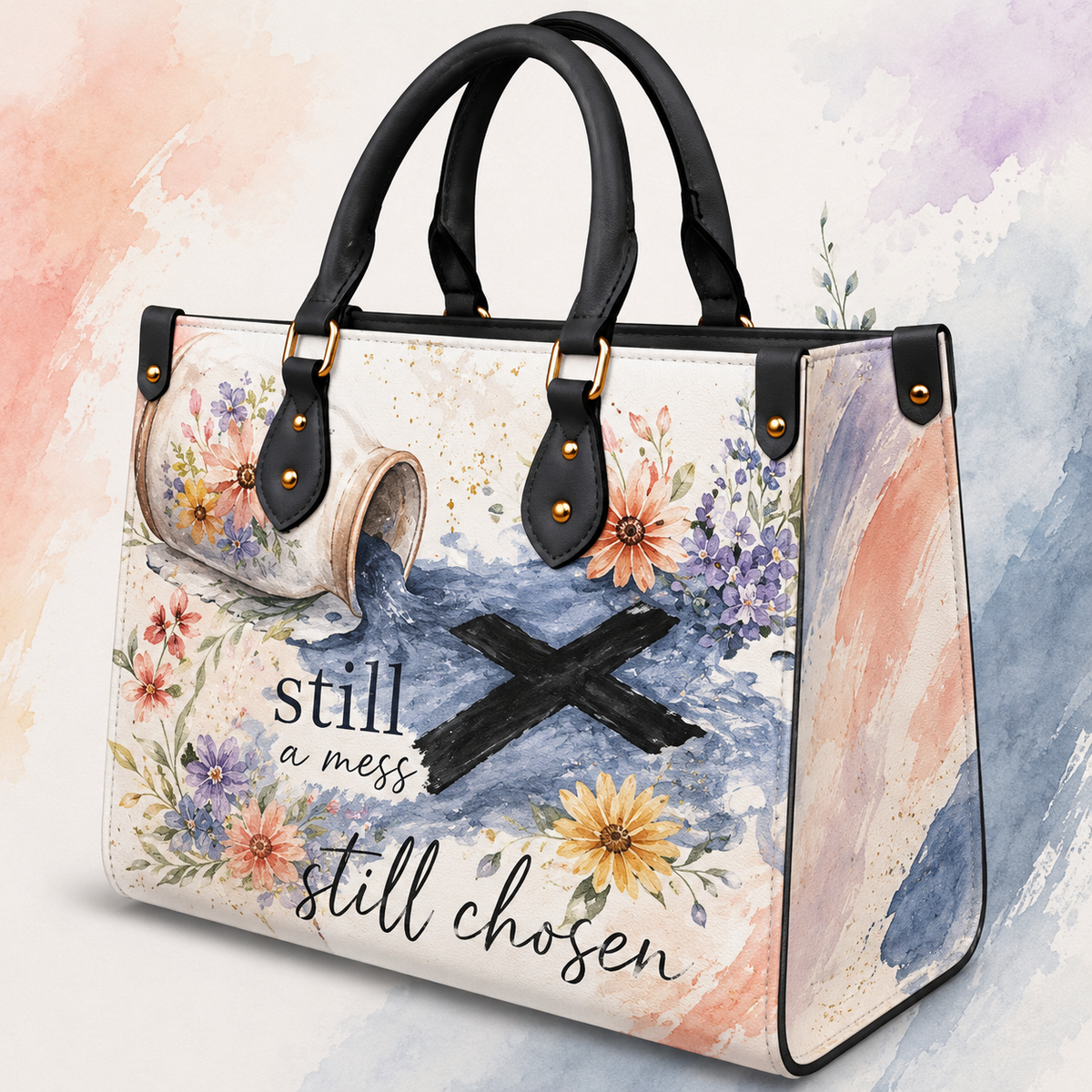 Still A Mess Still Chosen PU Leather Handbag