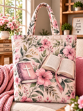 Bible And Pink Blossoms Tote Bag