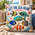 Let The Sea Roar Tropical Fish Pillow