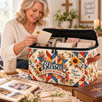 Sunflower Patchwork Personalized Square Storage Basket With Lid