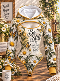 Be Still Ivory Daisy Monarch Hooded Jumpsuit