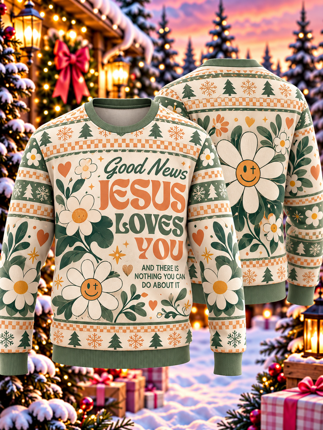 Good News Jesus Loves You Ugly Sweater