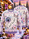 Just Breathe Floral Butterfly Ugly Sweater