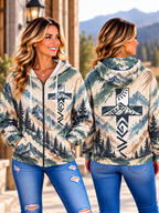 Jesus Mountain Cross Zip Hoodie