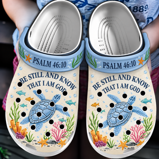 Be Still And Know That I Am God Sea Turtle Clogs Shoes