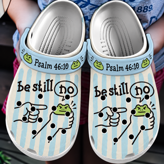 Be Still No Grumpy Frog Psalm 46:10 Clogs Shoes
