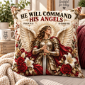 He Will Command His Angels Guardian Angel Pillow