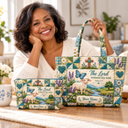 Meadow Lamb & Butterfly Personalized Quilted Shoulder Bag & Storage Bag