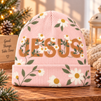 Pink Daisy Beanie Hat
