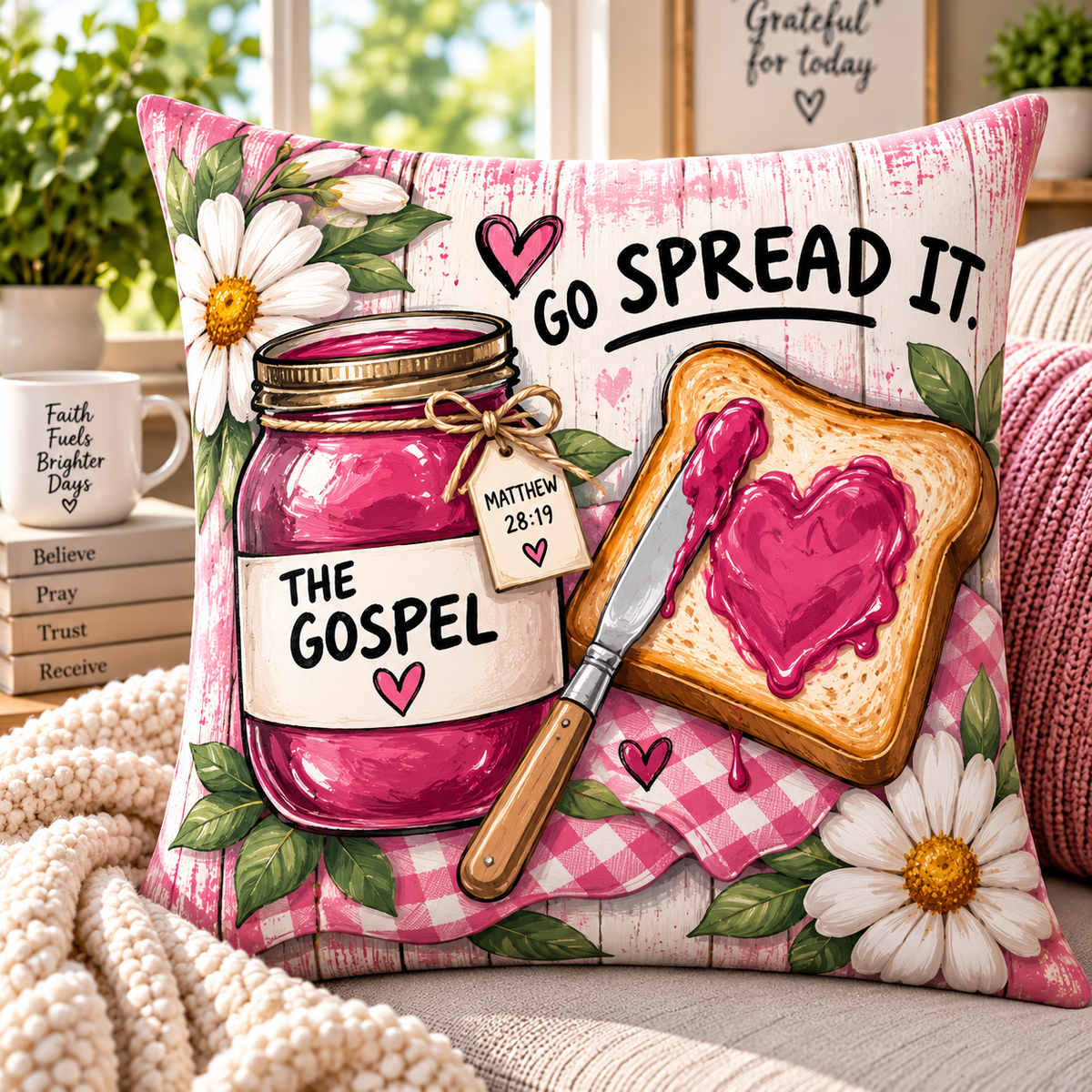 Go Spread It The Gospel Jam Toast Pillow