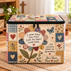 Grandma Flower Patchwork Personalized Square Storage Basket With Lid