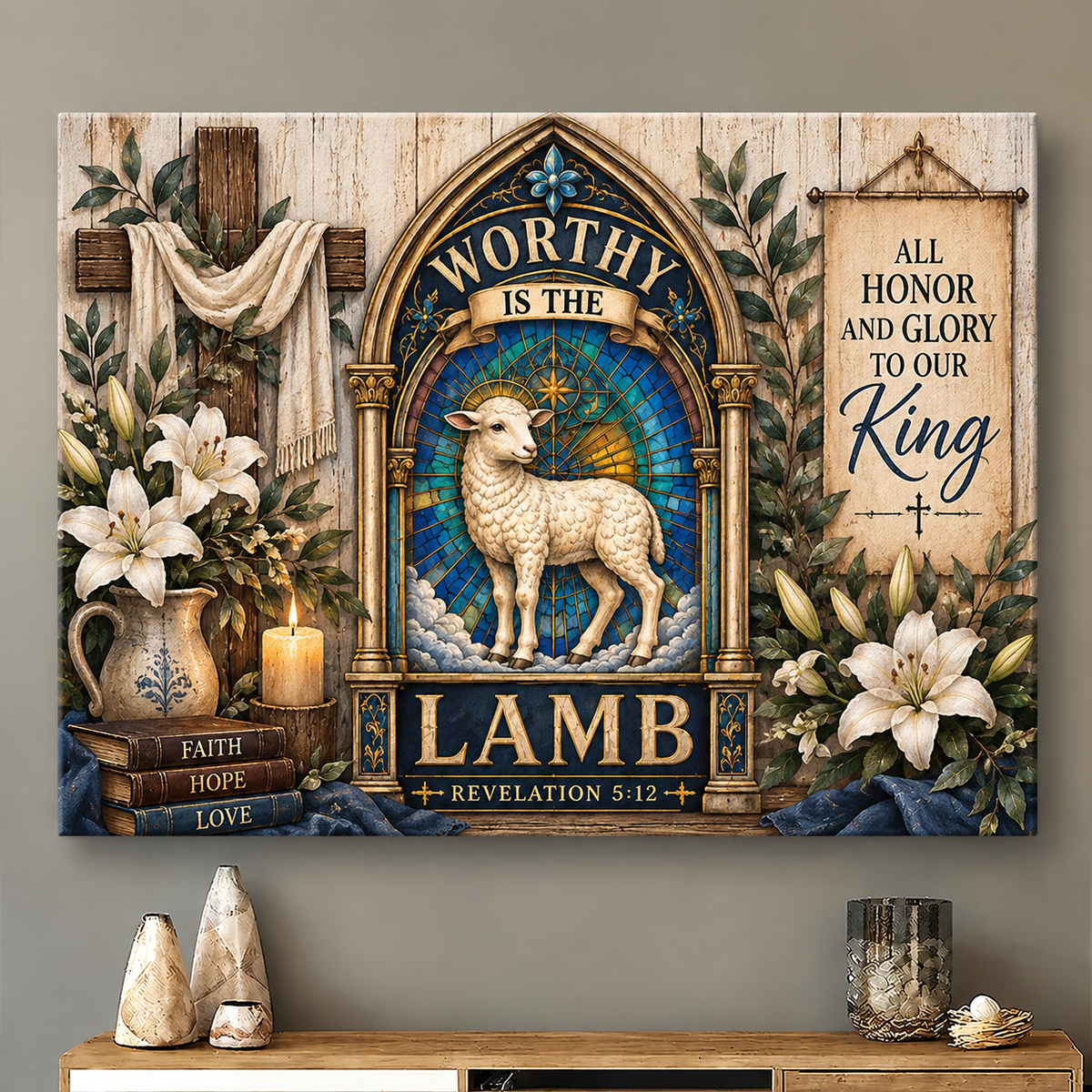 Worthy Is The Lamb Revelation 5:12 Canvas