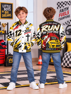 Run The Good Race Jesus Kids Baseball Jacket