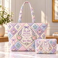Lavender Rose Patchwork Personalized Quilted Shoulder Bag & Storage Bag