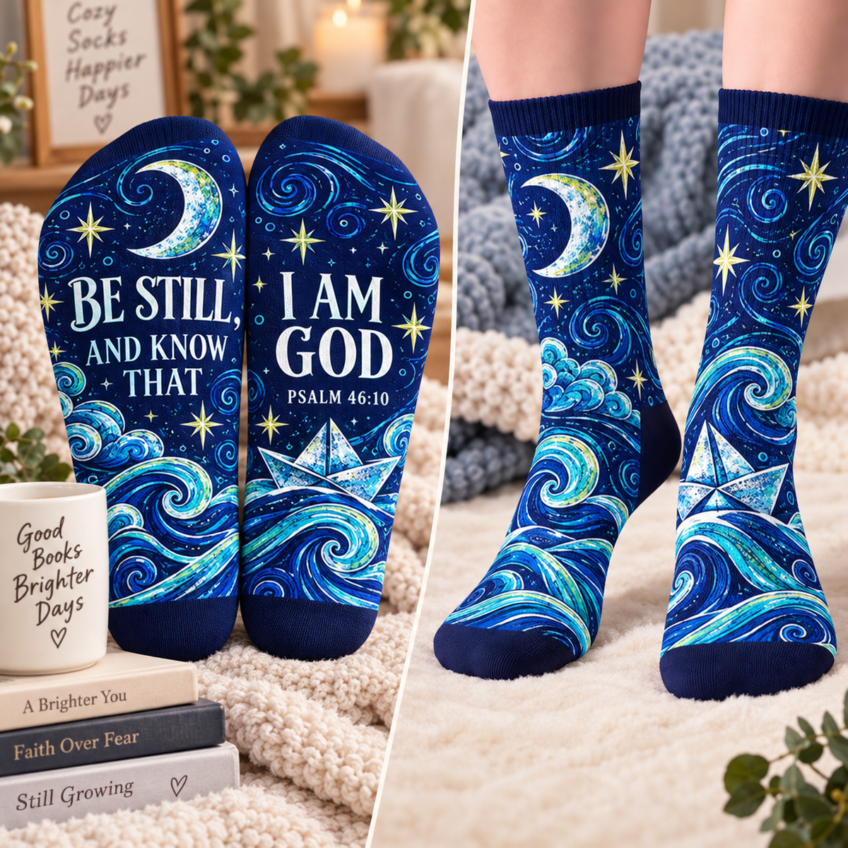 Be Still and Know That I Am God Mid-Tube Socks