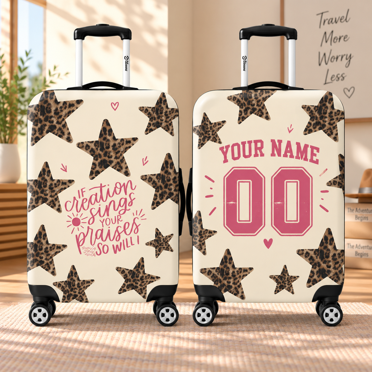 So Will I Leopard Stars Personalized Luggage Cover