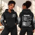 Black White Fingerprint Waffle Hoodie
