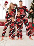 Football Helmet Stars Family Mixed Cotton Pajamas