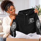 Black White Fingerprint Waffle Hoodie