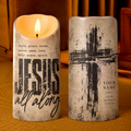 Jesus All Along Personalized Flameless LED Candle
