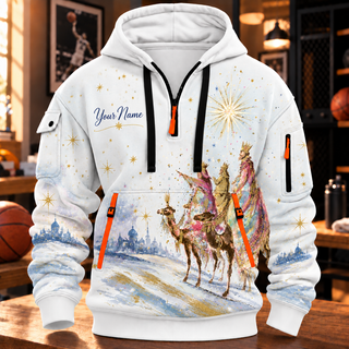 Starry Camel Journey Personalized Half-Zip Hoodie