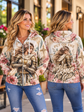 Whole Armor Of God Warrior Floral Zip Hoodie