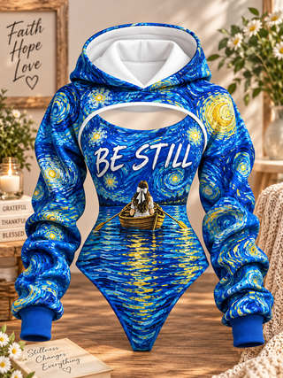 Be Still Starry Night Hooded Jumpsuit
