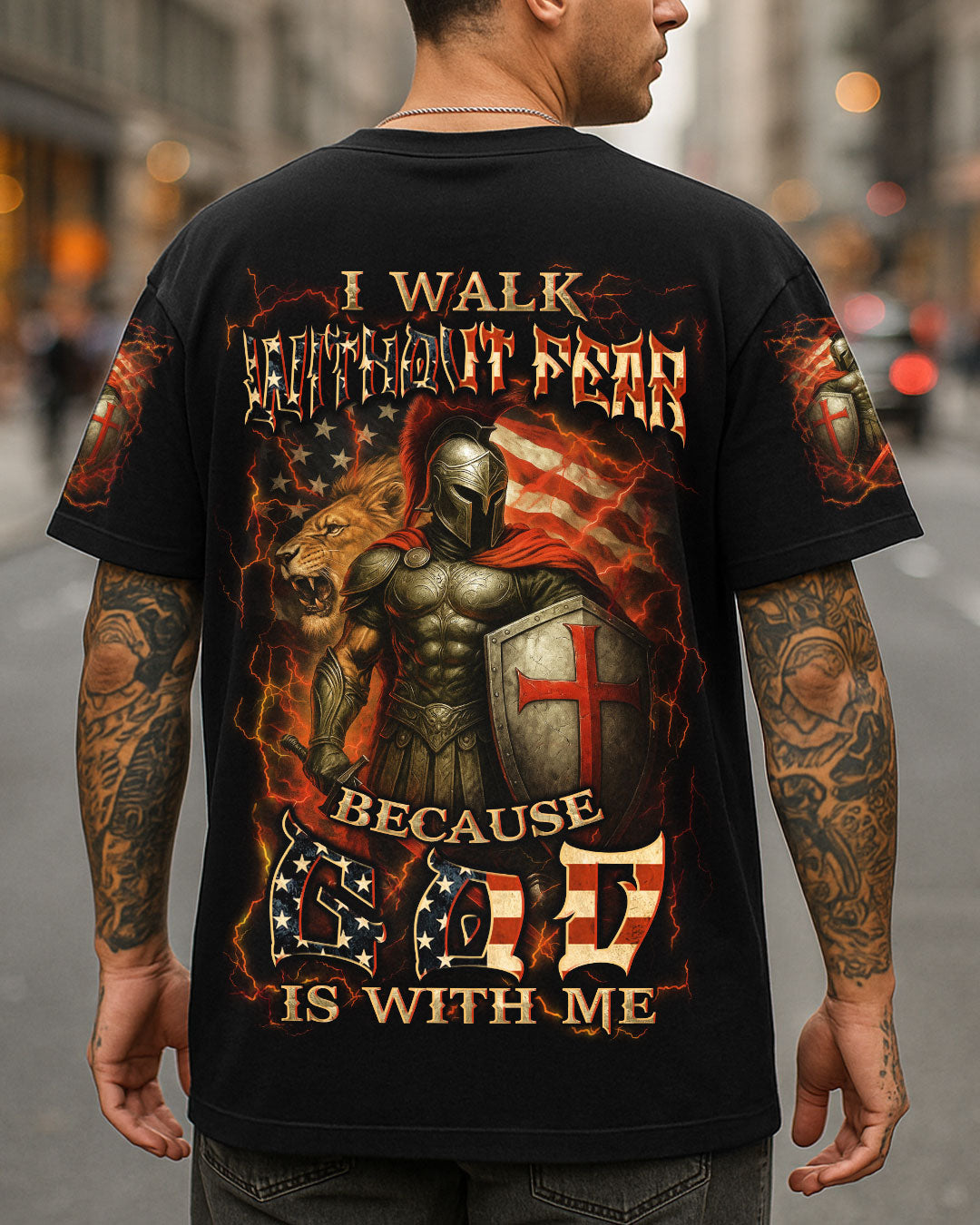 I Walk Without Fear Because God Is With Me Men's All Over Print Shirt - Trunx698834