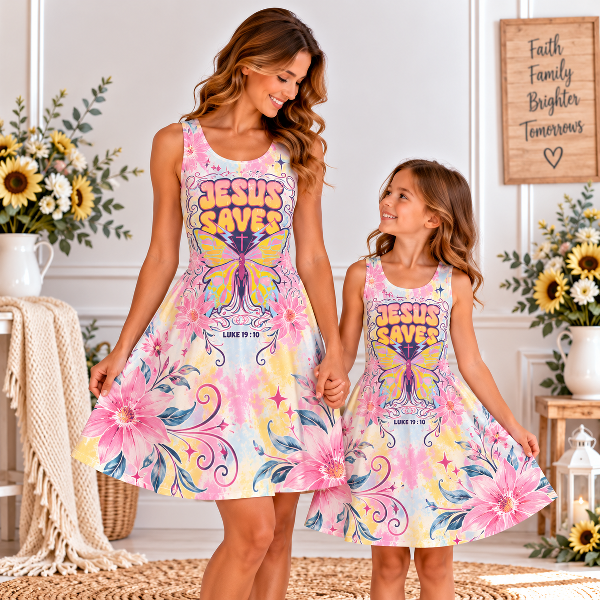 Jesus Saves Butterfly Sleeveless Dress