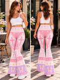 Pink Cross Radiant Eye Flare Yoga Pants