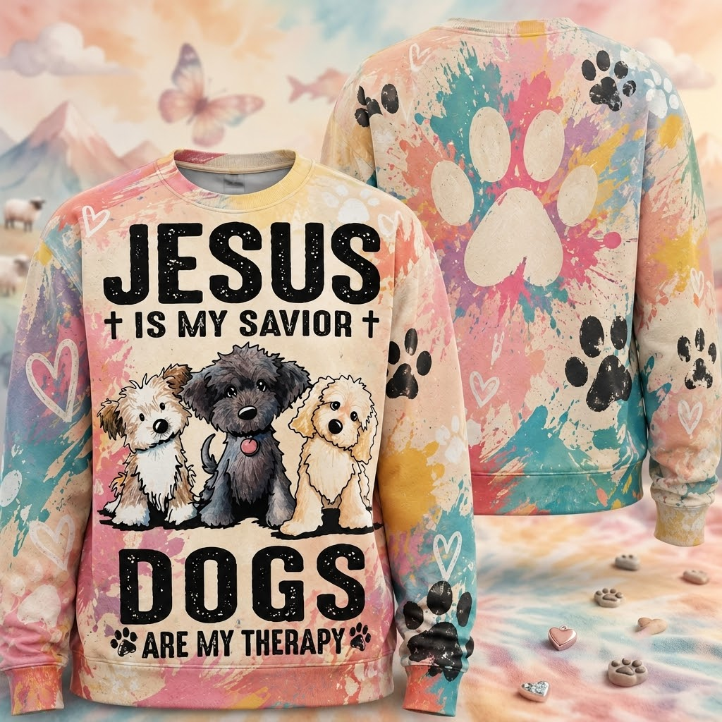 Dogs Are My Therapy Doodle Sweatshirt